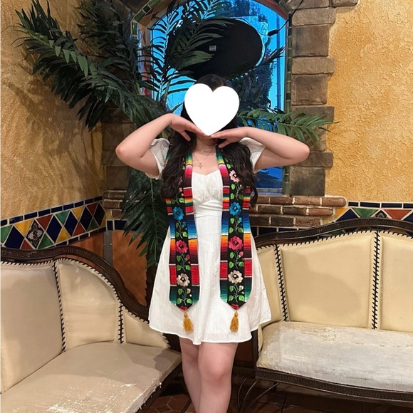 White Puff-Sleeve Mini Sun Dress - Picture 2 of 3